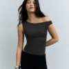 Asymmetric Ruched Strappy Bodysuit