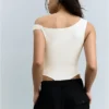 Asymmetric Ruched Strappy Bodysuit