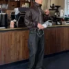 Barrel Jeans with Crossover Buttons – Jeans