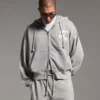 Boxy Fit Zip-Up Sweatshirt with Print – Sweatshirts & Hoodies
