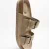 Buckled Flat Slider Sandals – Shoes