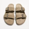 Buckled Flat Slider Sandals – Shoes