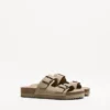 Buckled Flat Slider Sandals – Shoes