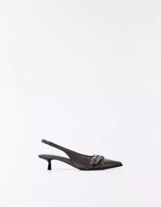 Buckled Slingback Kitten-Heel Shoes – Heeled Shoes