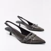 Buckled Slingback Kitten-Heel Shoes