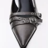 Buckled Slingback Kitten-Heel Shoes