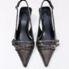 Buckled Slingback Kitten-Heel Shoes