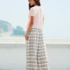 Checked Drop Crotch Pants