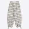 Checked Drop Crotch Pants