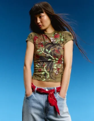 Ed Hardy X Bershka Short Sleeve Print T-Shirt