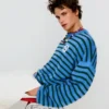 Embroidered Striped Boxy Fit Sweater – Sweaters and Cardigans