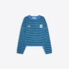 Embroidered Striped Boxy Fit Sweater