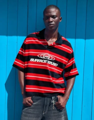 Embroidered Striped Short Sleeve Polo Shirt – T-Shirts and Polo Shirts