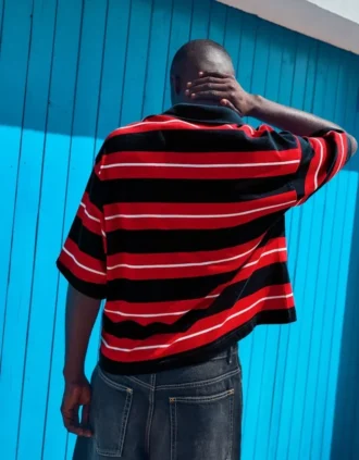 Embroidered Striped Short Sleeve Polo Shirt – T-Shirts and Polo Shirts