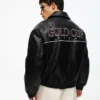 Faux Leather Graphic Jacket