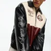 Faux Leather Graphic Jacket