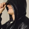 Faux Leather Jacket with Hood – Jackets