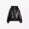 Faux Leather Jacket with Hood – Jackets