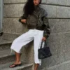 Faux Leather Jacket with Lapels – Jackets and Trench
