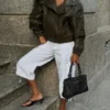 Faux Leather Jacket with Lapels – Jackets and Trench