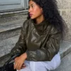 Faux Leather Jacket with Lapels – Jackets and Trench
