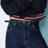 Faux Leather Topstitched Belt – Accessories