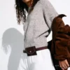 Faux Suede Belt with Pocket