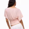 Gathered V-Neck T-Shirt – Women Gathered V-Neck T-Shirt – Women