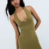 Halter Neck Midi Dress