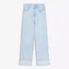 High-Waist Straight Wide-Leg Jeans with Turn-Up Hems – Pants High-Waist Straight Wide-Leg Jeans with Turn-Up Hems – Pants