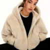 Hooded Faux Fur Jacket – Jackets and Trench Hooded Faux Fur Jacket – Jackets and Trench