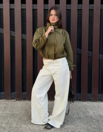 Jacket with Ruched Buckles