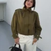 Jacket with Ruched Buckles