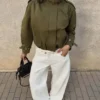 Jacket with Ruched Buckles