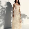 Lace-Trimmed Midi Dress