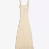 Lace-Trimmed Midi Dress