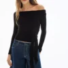 Long Sleeve Asymmetric Tied T-Shirt Long Sleeve Asymmetric Tied T-Shirt