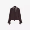 Long Sleeve Crossover Scarf Blouse Long Sleeve Crossover Scarf Blouse