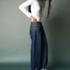 Low-Rise Baggy Jeans with Roll-Up Hem – Pants Low-Rise Baggy Jeans with Roll-Up Hem – Pants