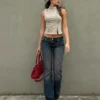 Low-Rise Bootcut Jeans