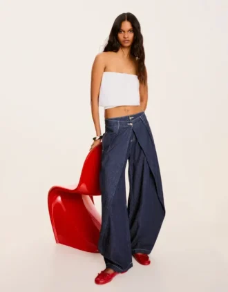 Low-Rise Twisted Balloon Fit Jeans – Pants