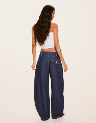 Low-Rise Twisted Balloon Fit Jeans – Pants