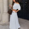 Midi Skirt with Fold-Over Waist