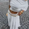 Midi Skirt with Fold-Over Waist
