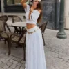 Midi Skirt with Fold-Over Waist
