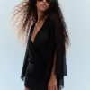 Mini Dress with Cape Sleeves