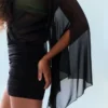 Mini Dress with Cape Sleeves