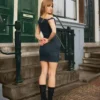 Off-Shoulder Denim Mini Dress – Dresses and Jumpsuits