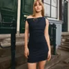 Off-Shoulder Denim Mini Dress – Dresses and Jumpsuits