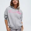 Oversize Printed Zip-Up Hoodie Oversize Printed Zip-Up Hoodie